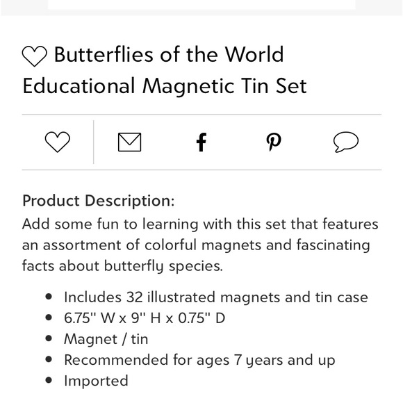 Butterflies of the World Magnets Tin S.T.E.M. - Picture 6 of 7